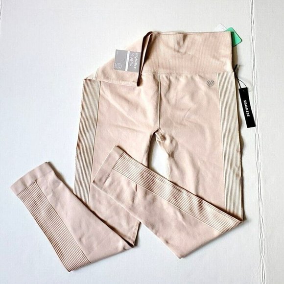 FOREVER 21 ACTIVE SEAMLESS HIGH RISE LEGGINGS SIZE M INSEAM 22" SEASHELL NEW - Picture 3 of 4